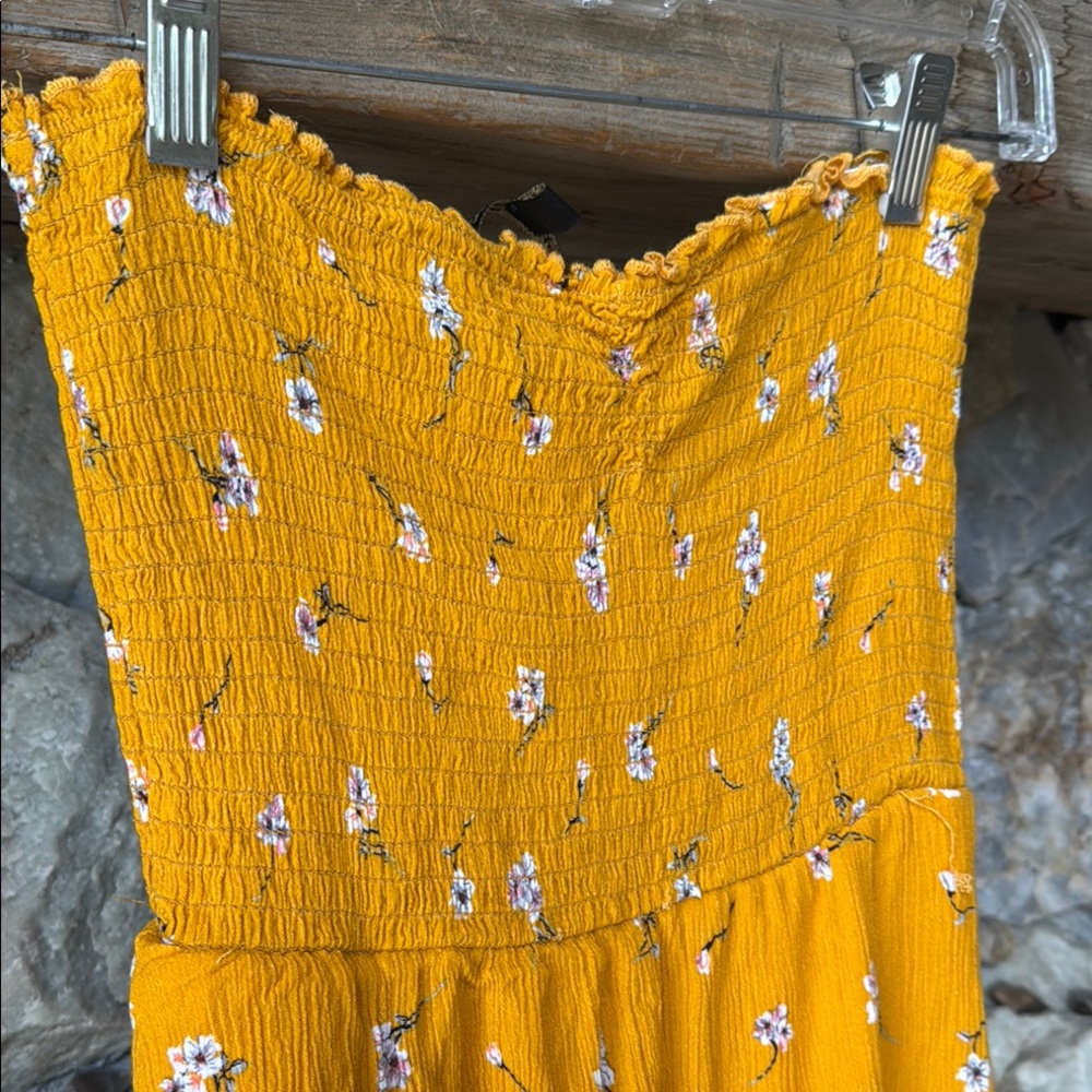 Gypsies & Moondust Yellow Smocked Strapless Sundress Women’s XS - Picture 6 of 13